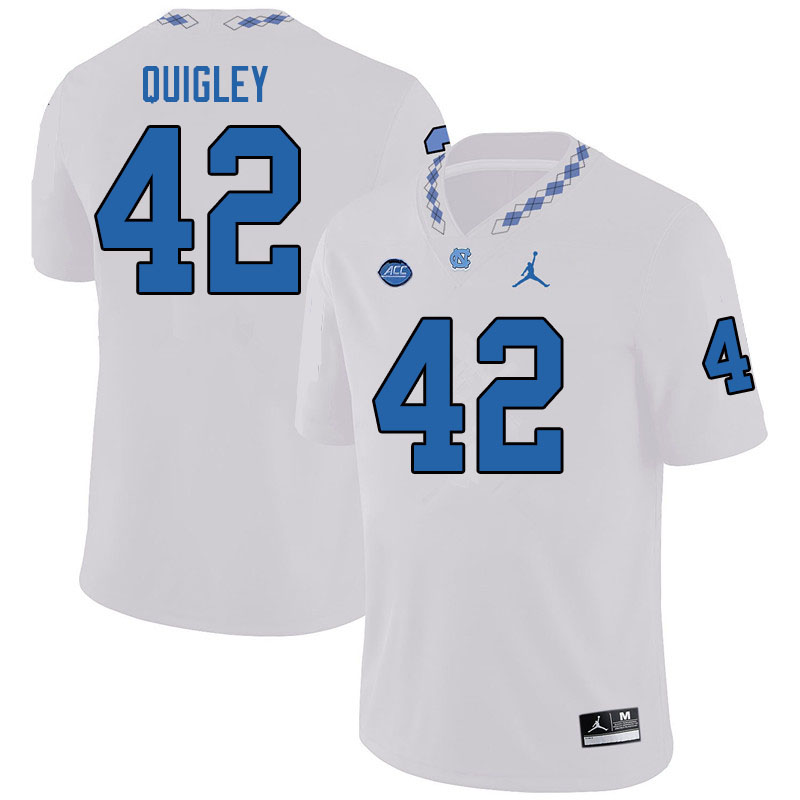 Jordan Brand Men #42 Nick Quigley North Carolina Tar Heels College Football Jerseys Sale-White